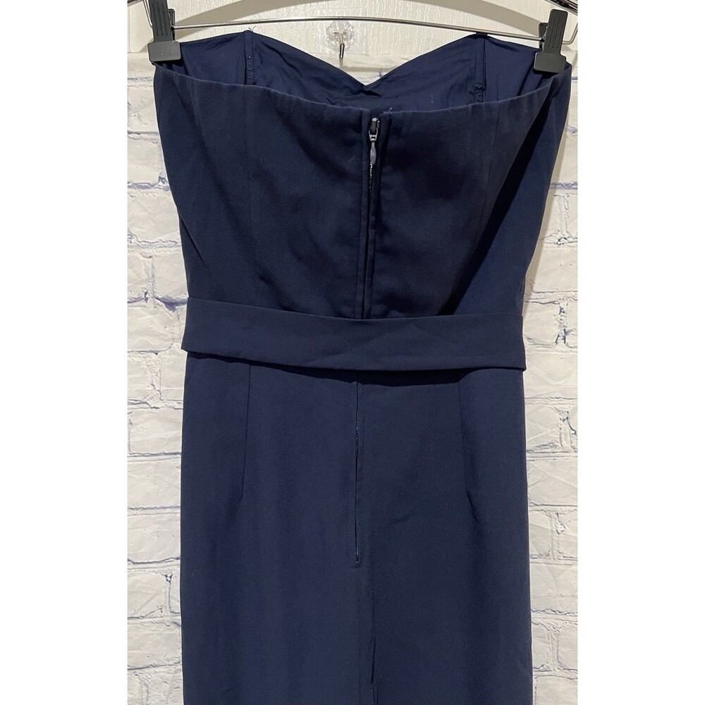 Lilly Pulitzer Kylo Strapless Belted Jumpsuit Wide Leg Navy Blue 8 Nwt $218 - Picture 6 of 9